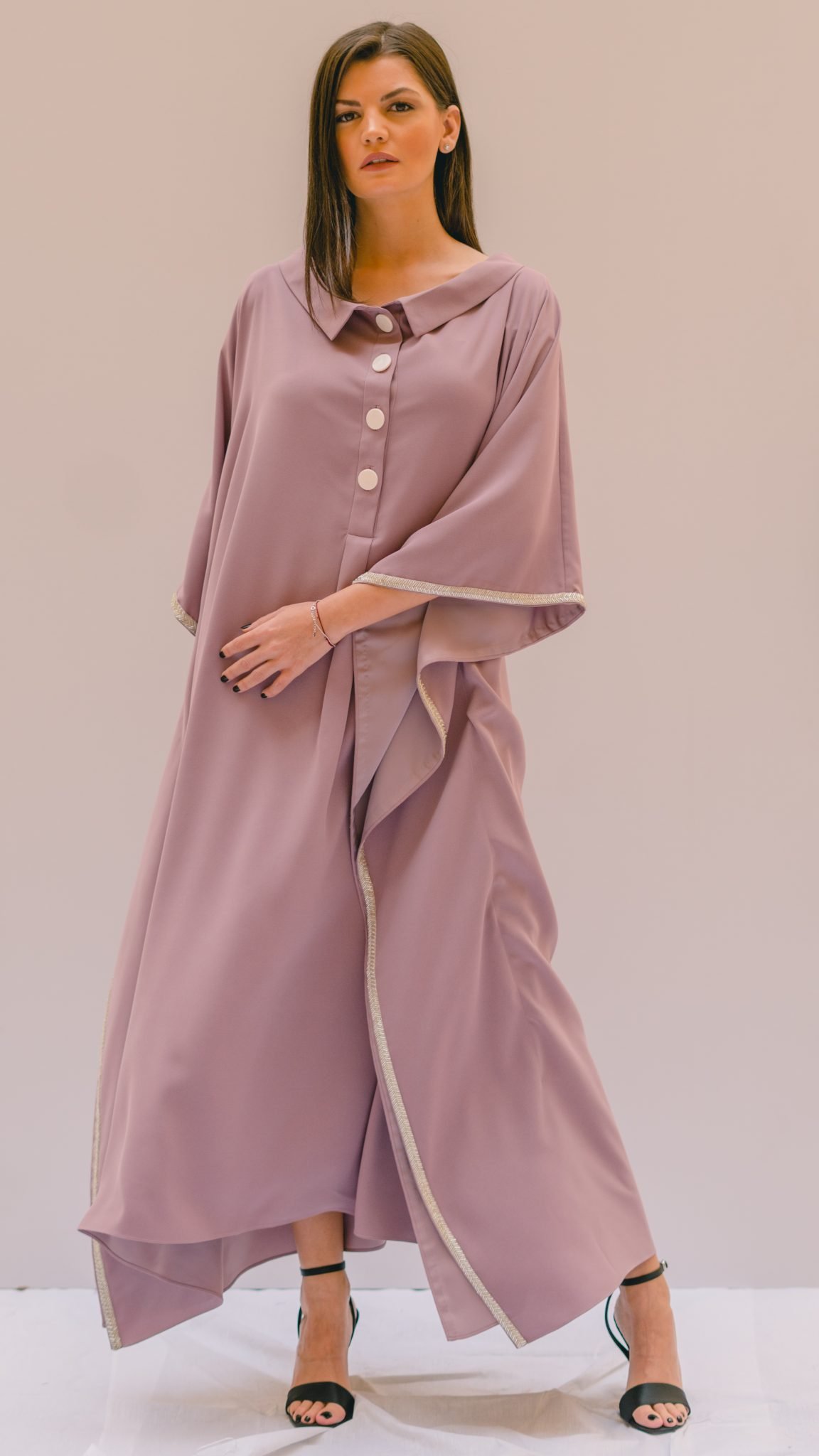 off shoulder cowl kaftan