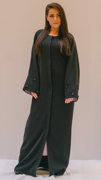 Sleeve Embellished Black Abaya Slow Fashion
