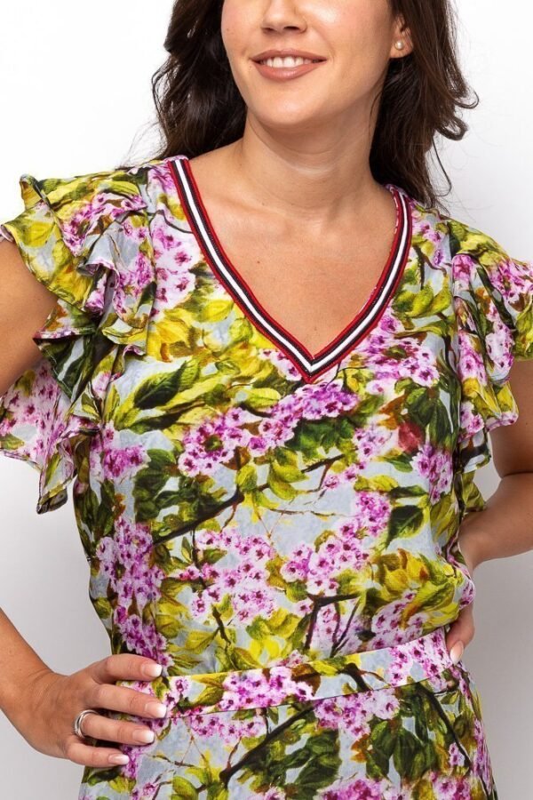 Cherry Blossom Ruffled Top