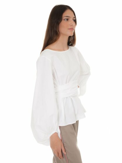 white blouse with bow castano de indias sustainable fashion