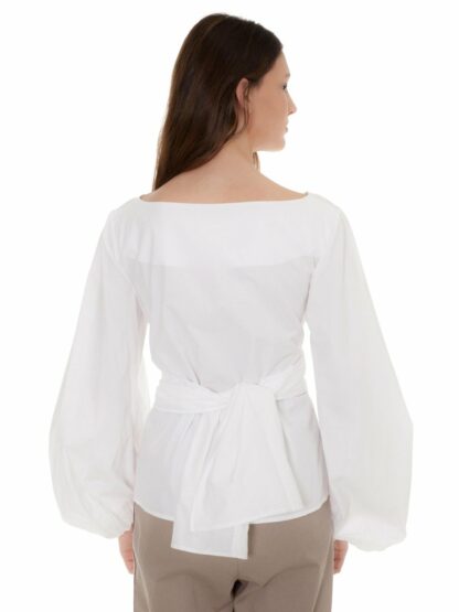 white blouse with bow castano de indias sustainable fashion