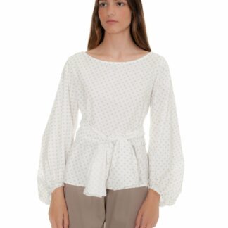 off white blouse with bow castano de indias sustainable fashion