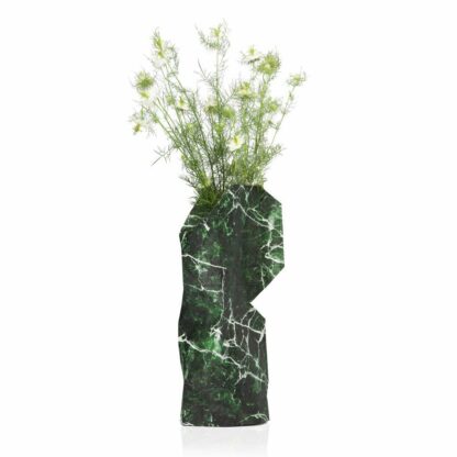 Paper vase cover Marble green Best sustainable presents in UAE by Tiny Miracles by Pepe Heykoop