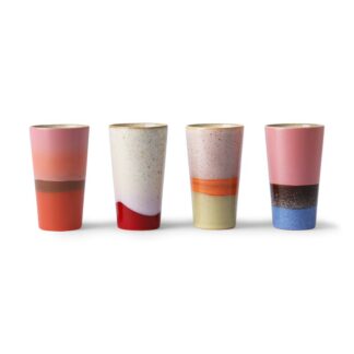 70's ceramics: latte mugs (set of 4) HKLiving Sustainable Living Dubai Eco Gift Shop