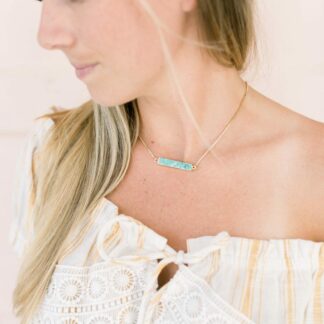 Turquoise Grit Adjustable Bolo Necklace