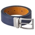 Reversible Vegan Belt- Blue & Camel