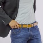 Reversible Vegan Belt- Blue & Camel