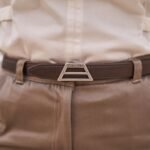 Thin Reversible Vegan Belt- Blue & Dark Brown