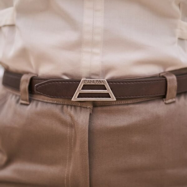 Thin Reversible Vegan Belt- Blue & Dark Brown