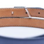 Thin Reversible Vegan Belt- Blue & Camel