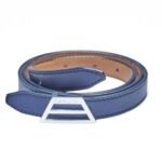 Thin Reversible Vegan Belt- Blue & Camel
