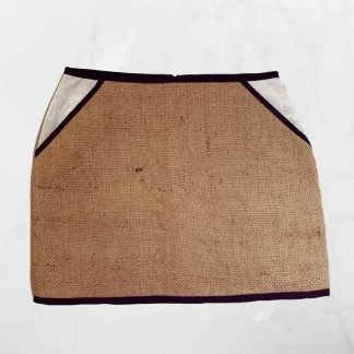 Sylvia Calvo Coffee Bag Mini Skirt Upcycled fashion