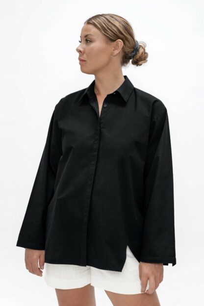 Black Budapest Wide Fit Shirt Sustainable Clothing Shop