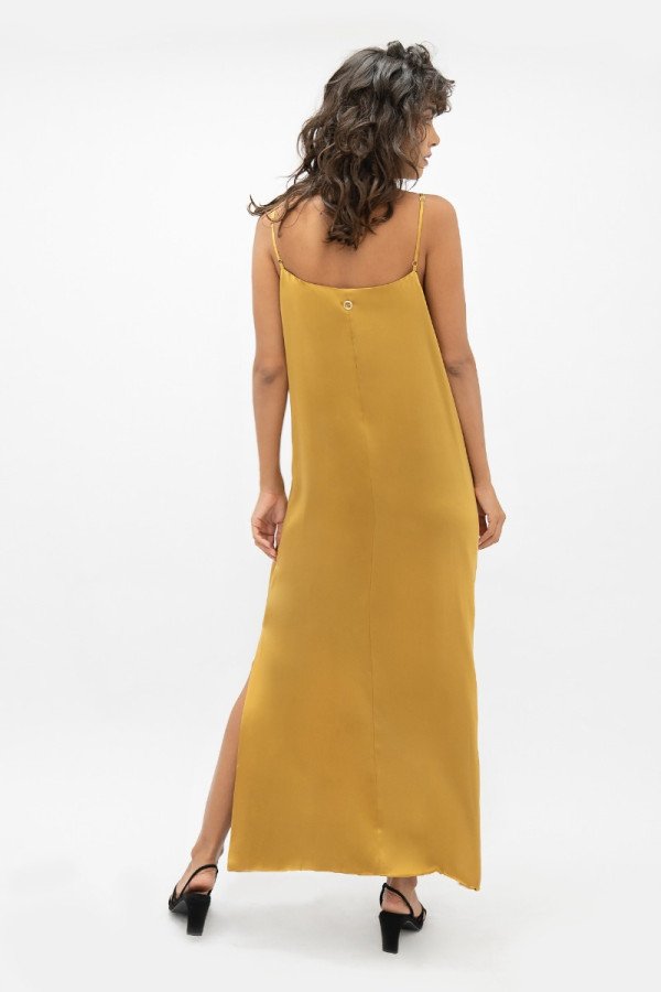 Gold Calabar Slip Dress
