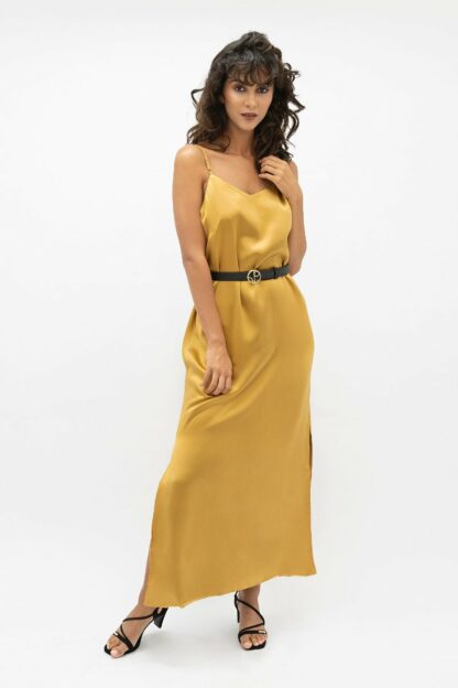 Gold Calabar Slip Dress