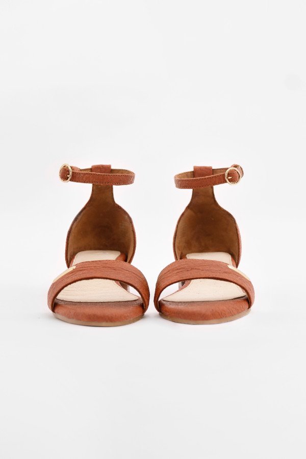 Brown Chicago Ankle Strap Heels