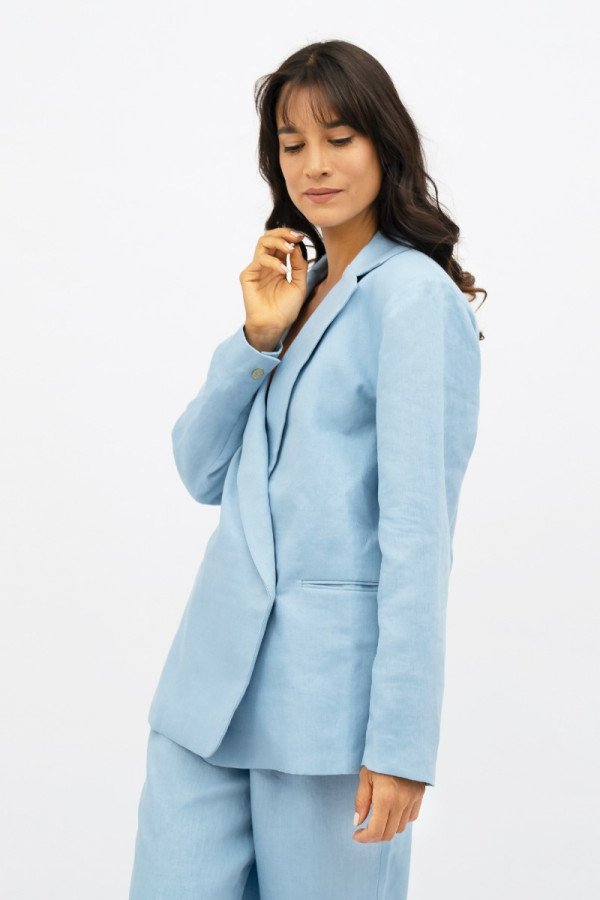 Light Blue Havana Oversized Blazer