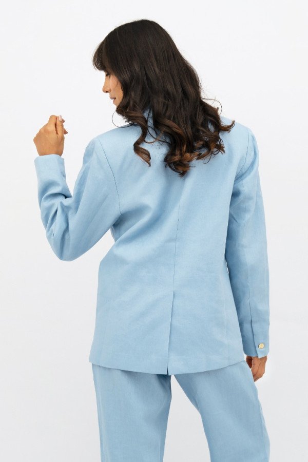Light Blue Havana Oversized Blazer