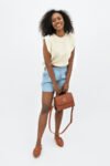 White Napoli High-Neck Knitted Top