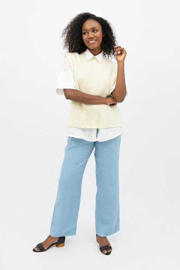 White Napoli High-Neck Knitted Top