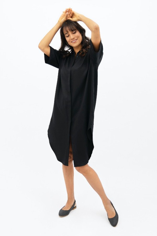 Black Seville Midi Dress