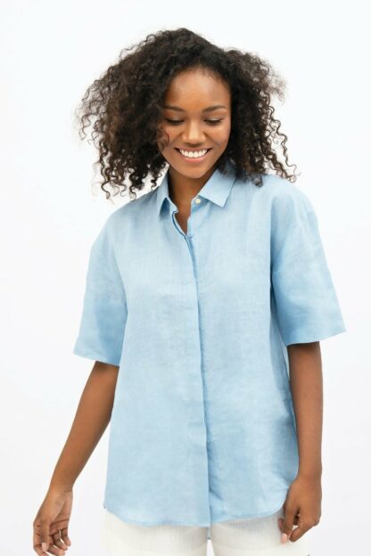 Blue Seville Short Sleeves Shirt
