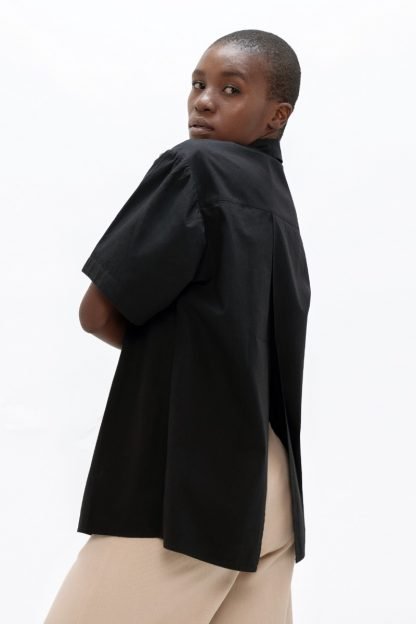 Black Vienna Short Sleeves Shirt shop sustainable clothing