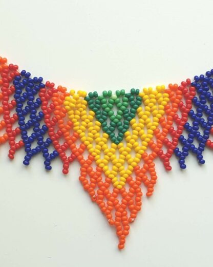Rainbow Handmade embera beaded necklace ethical handicrafts Colombia tribe