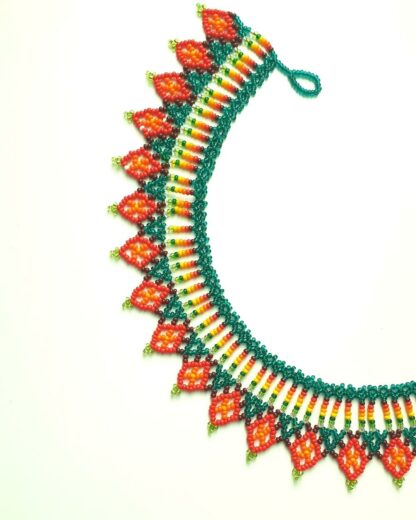 Forest Fire Handmade embera beaded necklace ethical handicrafts Colombia tribe