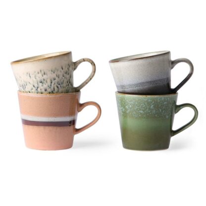 70's ceramics: cappuccino mugs (set of 4) HKLiving Sustainable Living Dubai Eco Gift Shop