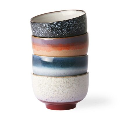 70's ceramics bowls (set of 4) HKLiving Sustainable Living Dubai Eco Gift Shop