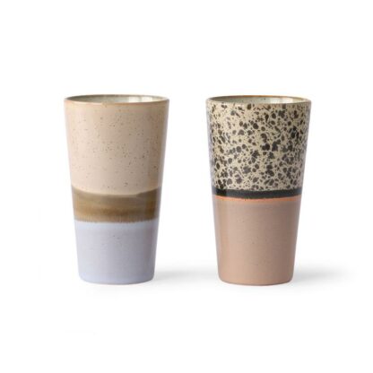 70's ceramics latte mugs (set of 2) HKLiving Sustainable Living Dubai Eco Gift Shop