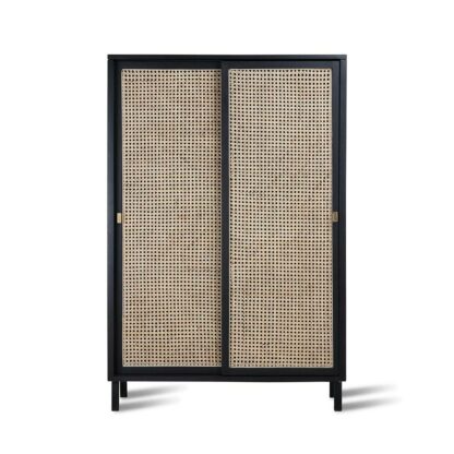 Webbing sliding door cabinet - black HKliving Sustainable Furniture Interior ecoDesign Dubai Shop