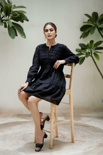 Black Mini Dress Cotton Ethical Dress Dubai