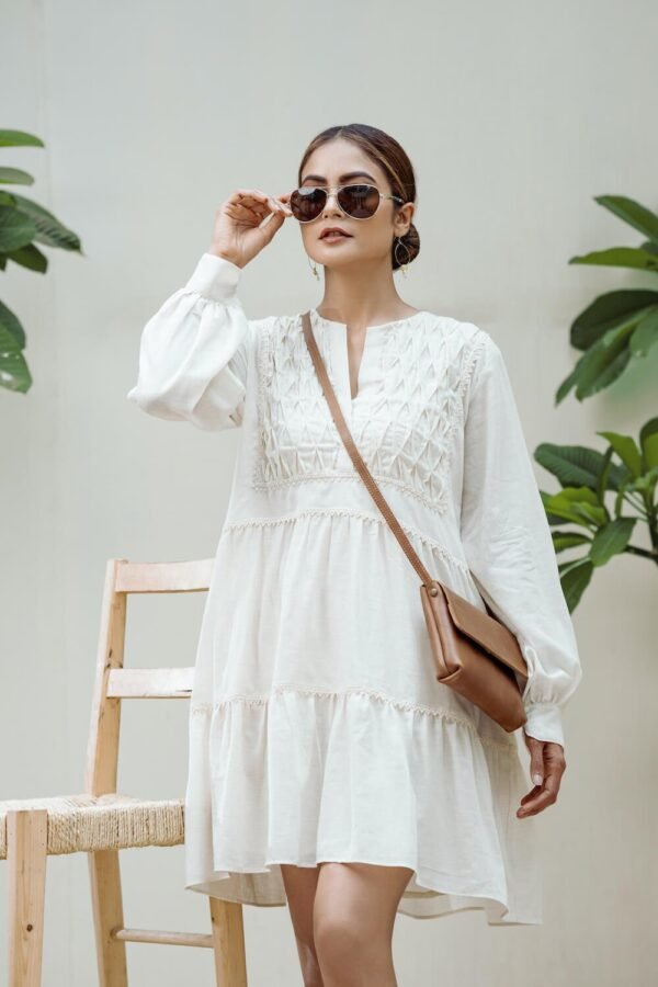 Cream Mini Dress