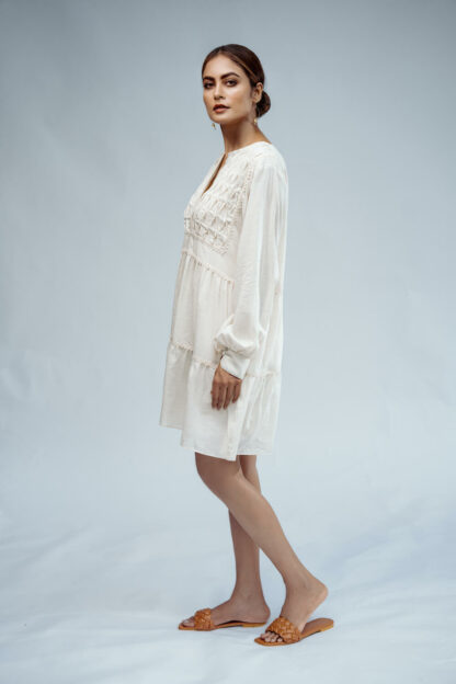 Cotton Cream Mini Dress ethical fashion shop dubai