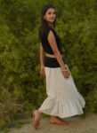 Beige Tiered Skirt