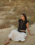 Beige Tiered Skirt