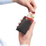 Slim Vegan Card holder - Black/Red
