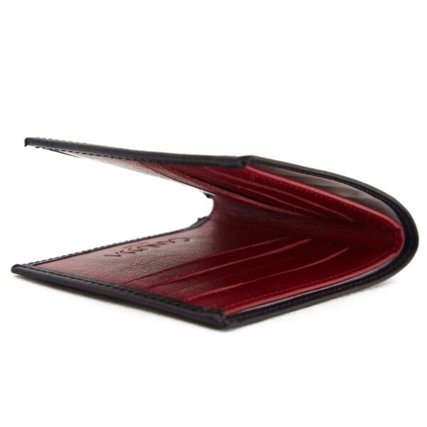 Slim Vegan Wallet -  Black/Red