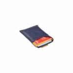 Slim Vegan Card holder -  Blue/Camel