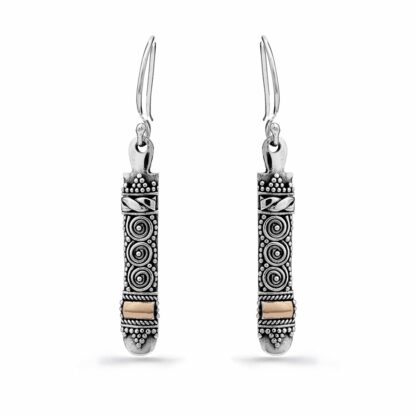 Heliconia Silver & Gold Earrings Goshopia Bali Ethical Jewelry Silver Jewellery