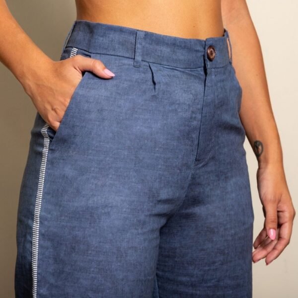 Blue Linen Co-Ord Trousers