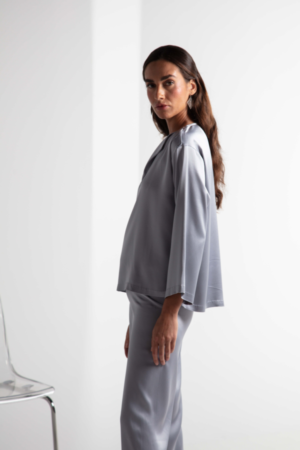 Silver Silk Blouse