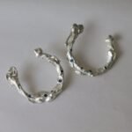 Silver Candongas Earrings with Zircons