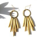Gold Circle Drop Earrings