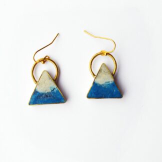 Triangle Pulp Two Tone Earrings