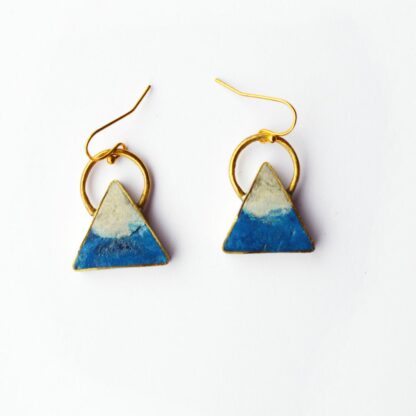 Triangle Pulp Two Tone Earrings