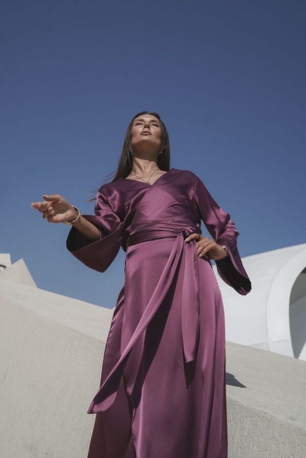 Royal Purple Silk Wrap Dress