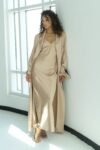 V-Neck Slip Dress in Sand